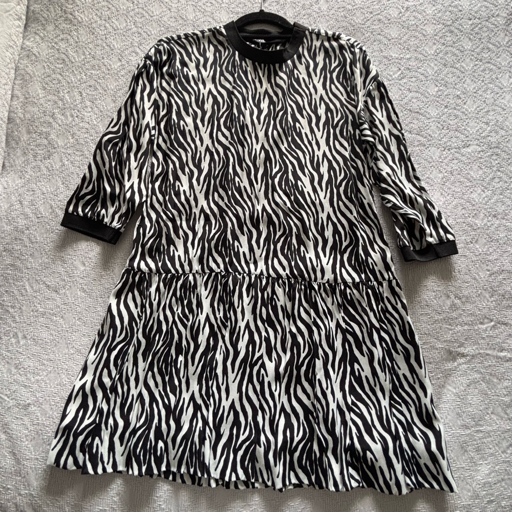 Zebra Print Black and White Dress